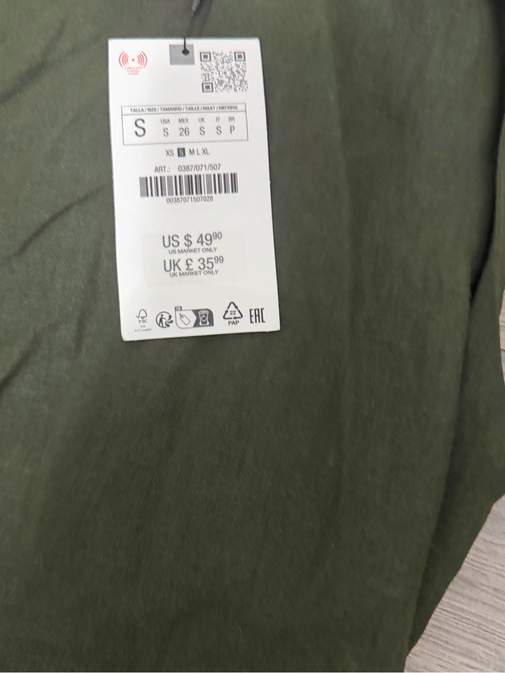 Zara Dark Olive Sleeveless Midi Dress - Picture 4 of 4